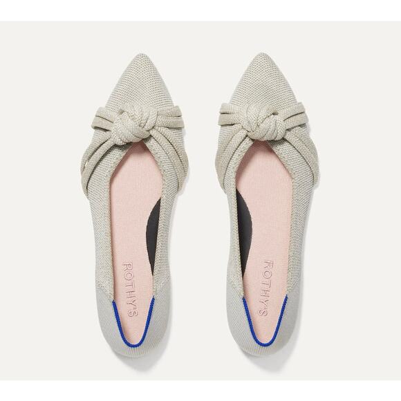 Rothy’s The Knot Point II Flats Pointed Toe Diamond Metallic Size 8 Bridal - Picture 2 of 12